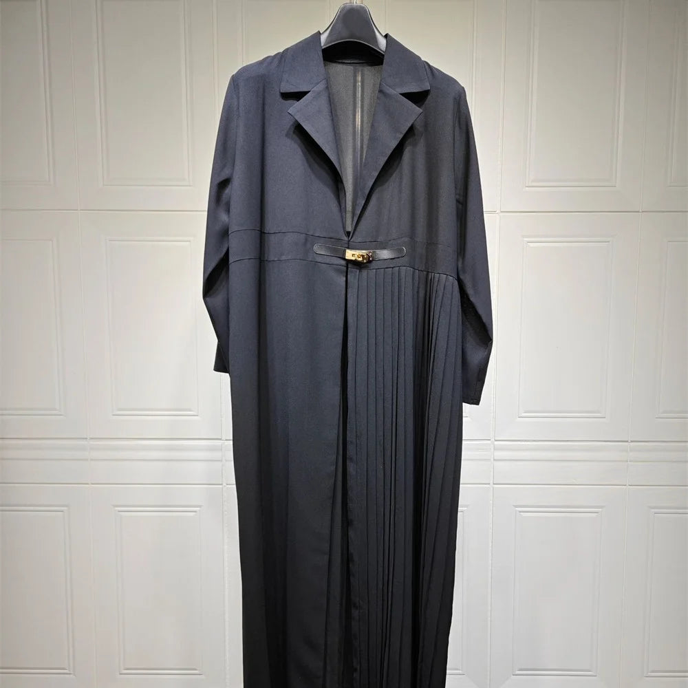 Cardigan Pleated Long Dress /Abaya