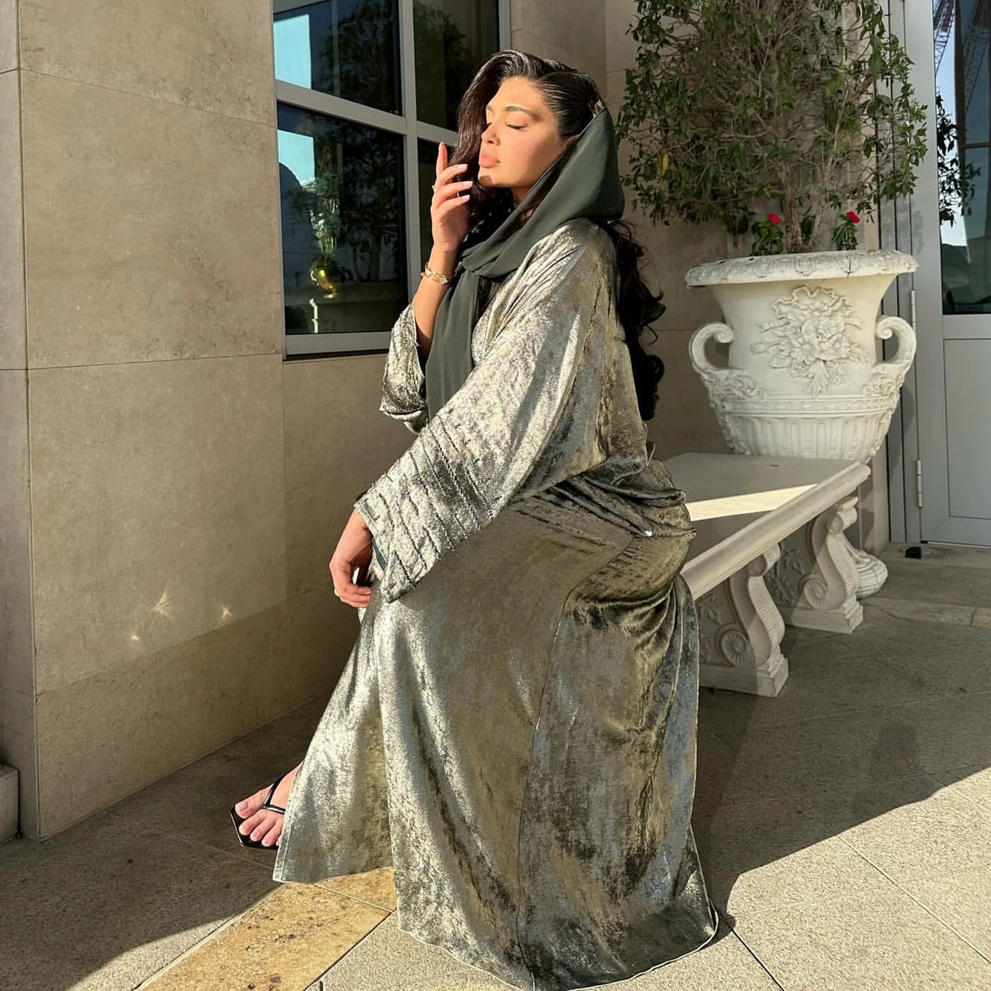 Elegant Saudi Arabia Muslim Modest Cardigan for Women Eid