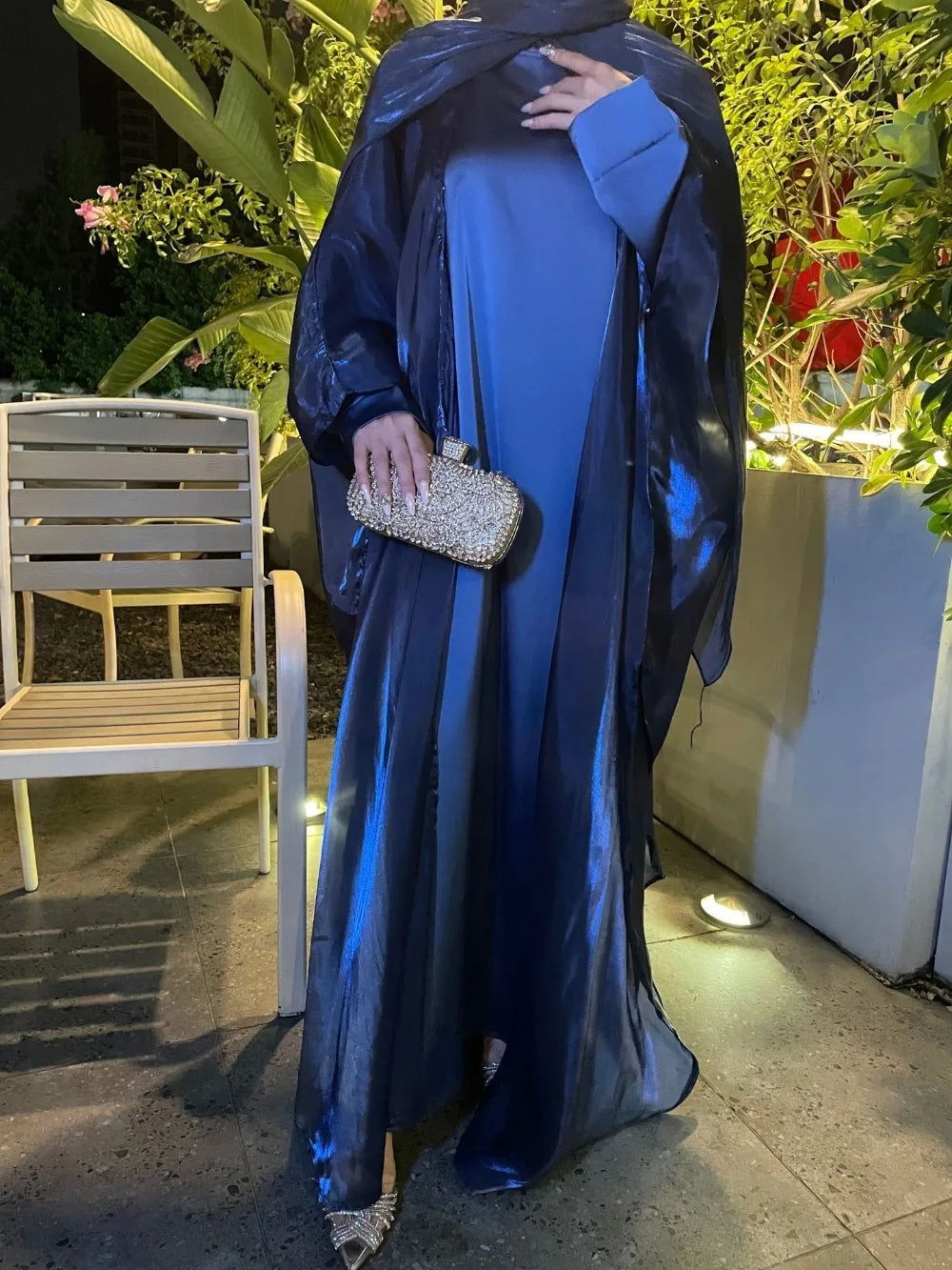 Dress 2 Piece Set Arab Open Abayas