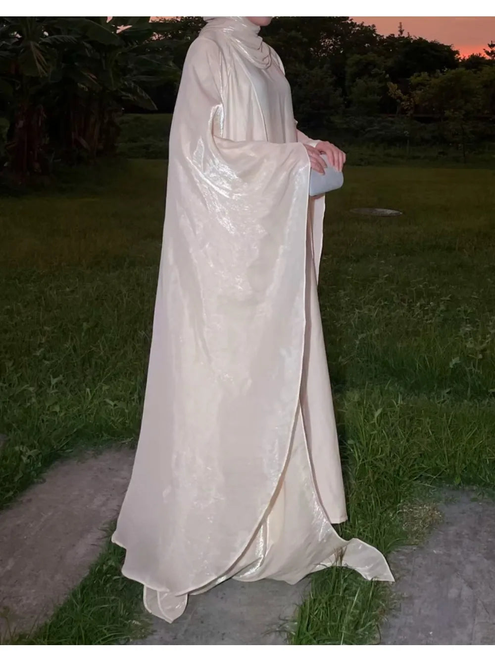 Dress 2 Piece Set Arab Open Abayas