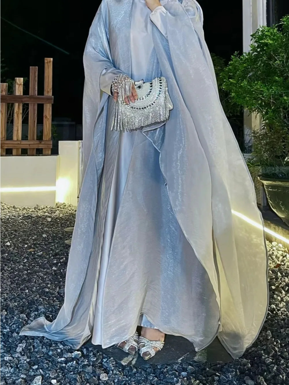 Dress 2 Piece Set Arab Open Abayas