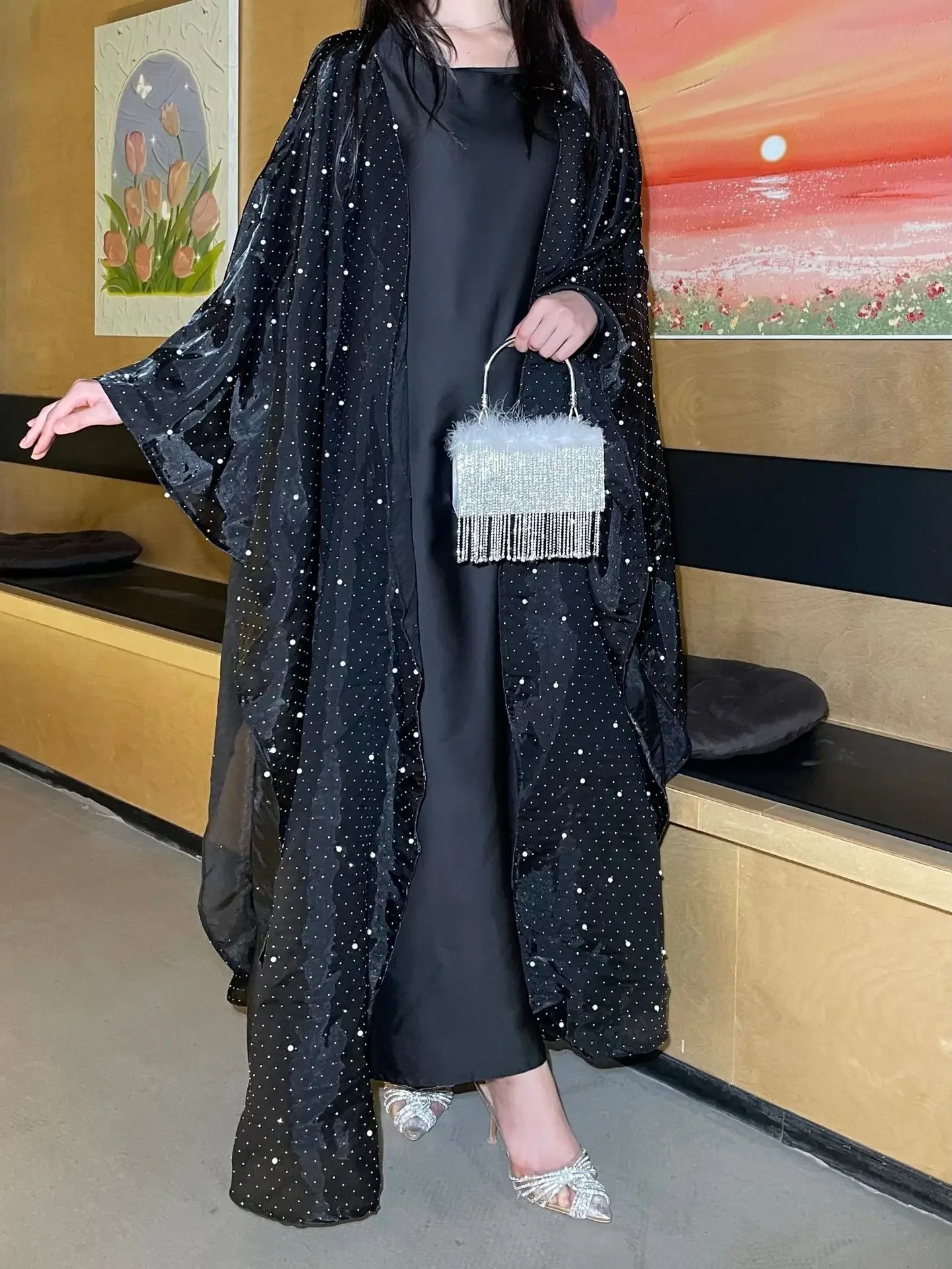 Dress 2 Piece Sets Open Abayas for Women Party for your luxury event